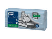 Reinigingsdoek Tork W4 Premium Heavy-Duty gevouwen 1-laags 4x105 vel blauw 530279