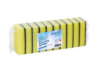 Schuurspons Cleaninq geel/groen 100x70x25mm 10 stuks