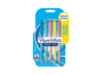 Balpen Paper Mate Flexgrip drukknop pastel schrijfkleur zwart