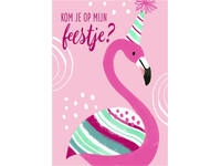 Wenskaart Hallmark uitnodiging flamingo pak à 5 stuks
