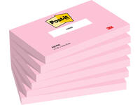 Memoblok Post-it 655 76x127mm gelijnd roze 6 stuks