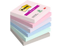 Memoblok Post-it 654 Super Sticky 76x76mm Soulful 6 stuks
