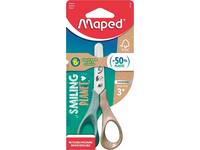 Kinderschaar Maped Smiling Planet 12cm linkshandig bruin/groen