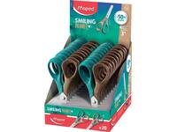Schaar Maped Smiling Planet 12cm display à 20 stuks bruin/groen