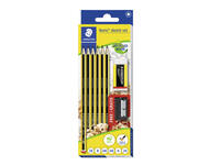 Potlood Staedtler Noris HB blister à 6 stuks met gum en gratis slijper