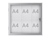 Buiten- binnenvitrine wand MAULexcite whiteboard 6xA4 met slot