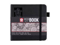 Schetsboek Sakura 80 witte vellen 140gr 120x120mm zwart