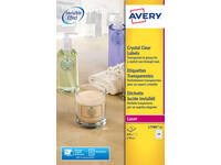 Etiket Avery L7780-25 rond 40mm transparant 600 stuks