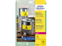 Etiket Avery L6105-20 63.5x29.6mm geel 540 stuks