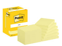 Memoblok Post-it 657 76x102mm geel 12 stuks