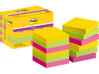 Memoblok Post-it 622 Super Sticky 47,6x47,6mm Carnival 12 stuks