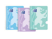 Collegeblok Oxford School A4+ lijn 23-gaats 160 pagina's 80gr pastel assorti 3 stuks