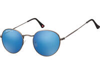 Zonnebril Montana met Revo blauw rond glas met staalkleurig