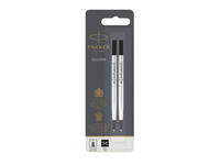 Rollerpenvulling Parker Quink medium zwart blister à 2 stuks