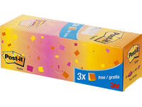 Memoblok 3M Post-it 654 76x76mm neon assorti 21 + 3 gratis