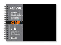 Schetsboek Canson Art Book One spiraalgebonden 160vel 100gr 279x216mm wit