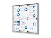 Vitrinebord Quantore voor binnen 6x A4 zilver