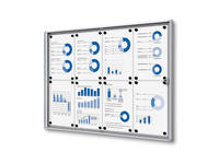 Vitrinebord Quantore voor binnen 8x A4 zilver