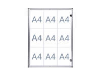 Binnenvitrine wand MAULextraslim whiteboard 9xA4 met slot