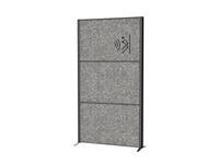 Scheidingswand MAUL akoestiek Uplight 100x180 donkergrijs antraciet frame op voet