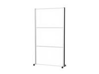 Scheidingswand MAUL akoestiek 100x180 whiteboard alum.frame mobiel