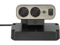 Stekkerdoos Brennenstuhl bureau Estilo 10vdig incl 1 USB C, 1 USB A, 2m zi/zw