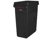 Afvalbak Rubbermaid Slim Jim Vented met luchtsleuven 60 liter bruin