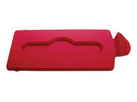 Deksel Rubbermaid Slim Jim Recyclestation gesloten rood