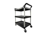 Serveerwagen Rubbermaid met 10cm zwenkwielen zwart