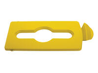 Deksel Rubbermaid Slim Jim Recyclestation inwerpopening voor gemengde recycling geel