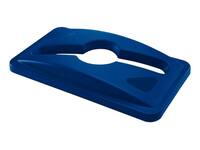 Deksel Rubbermaid Slim Jim Vented inwerpopening voor gemengde recycling blauw