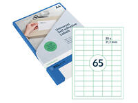 Etiket Rillprint 38x21.2mm mat transparant 1625 stuks