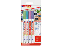 Krijtstift edding 4085 by Securit rond 1-2mm mtl assorti blister à 4st