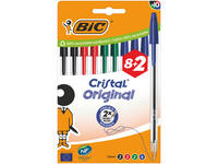 Balpen Bic Cristal medium assorti blister à 8+2 gratis