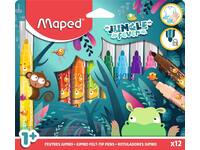 Viltstift Maped Jungle Fever Jumbo set à 12 kleuren