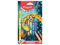 Kleurpotlood Maped Jungle Fever jumbo set à 12 kleuren
