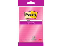 Memoblok 3M Post-it 4645 Super Sticky 101x152mm lijn roze