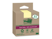Memoblok 3M Post-it 654 RSSCOL 76x76mm geel 3+1 gratis