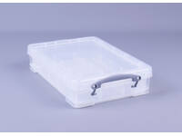 Opbergbox Really Useful 4 liter inclusief vakkenverdeler 395x255x88mm transparant wit
