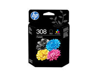 Inktcartridge HP 6L6S6UE 308 zwart + 3 kleuren