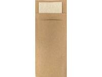 Bestekzakje IEZZY 190x85mm kraft met gerecycled servet 500st