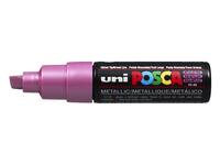 Paintmarker Uni POSCA PC8K breed schuin metallic roze