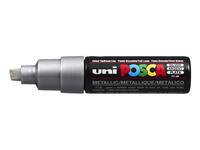 Paintmarker Uni POSCA PC8K breed schuin zilver