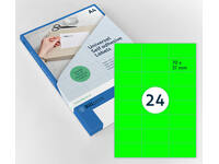 Etiket Rillprint 70x37mm fluor groen 2400 stuks