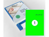 Etiket Rillprint 210x297mm fluor groen 100 stuks