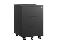 Ladeblok Euroseats 3 gelijke lade 50x39x60cm op wieltjes zwart