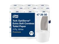 Toiletpapier Tork T7 Premium Optiserve Coreless 3-laags 63m wit 472650