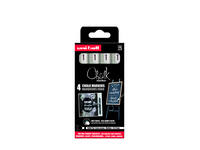 Krijtstift Uni-ball chalk rond 1.8-2.5mm wit 4 stuks