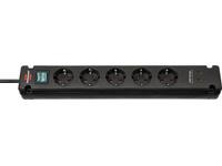 Stekkerdoos Brennenstuhl Bremounta 5vdig incl 2 USB C 3 meter zwart