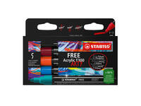 Acrylmarker STABILO  Free Acrylic T300 Urban assorti 5 stuks